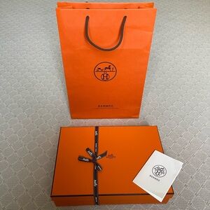 Authentic HERMES Box, Shopping Bag, Ribbon, Receipt Envelope